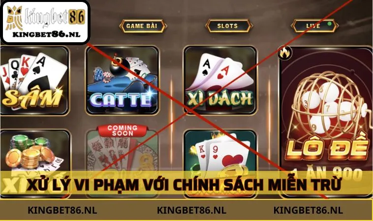 Xử lý vi phạm với chính sách miễn trừ trách nhiệm KINGBET86